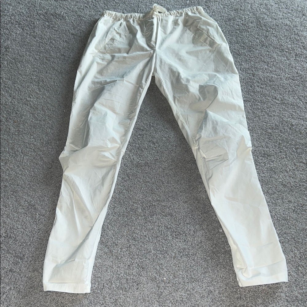 White Drawstring Joggers Super Cute Size 2 Pockets